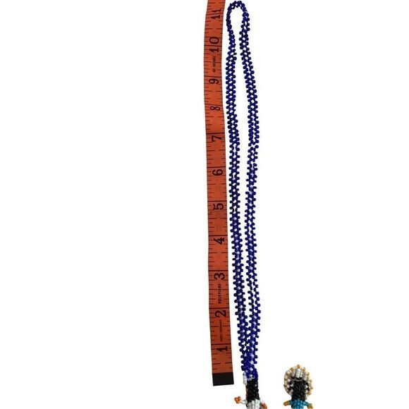 Vintage Beadwork Charm and Necklace Native Ethnic Floral - Picture 2 of 5